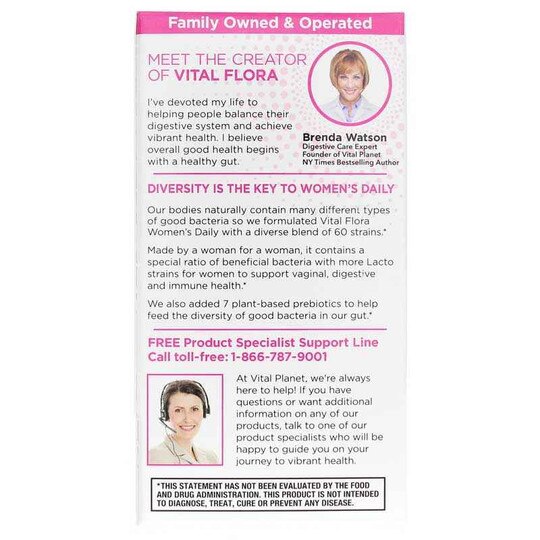 Vital Flora Women's Daily Probiotic + Prebiotics Shelf Stable, VTP
